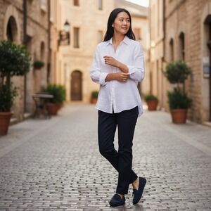 Massimo Matteo Venetian Slip On  Penny Loafers Suede Navy Blue Women Size 8.5B